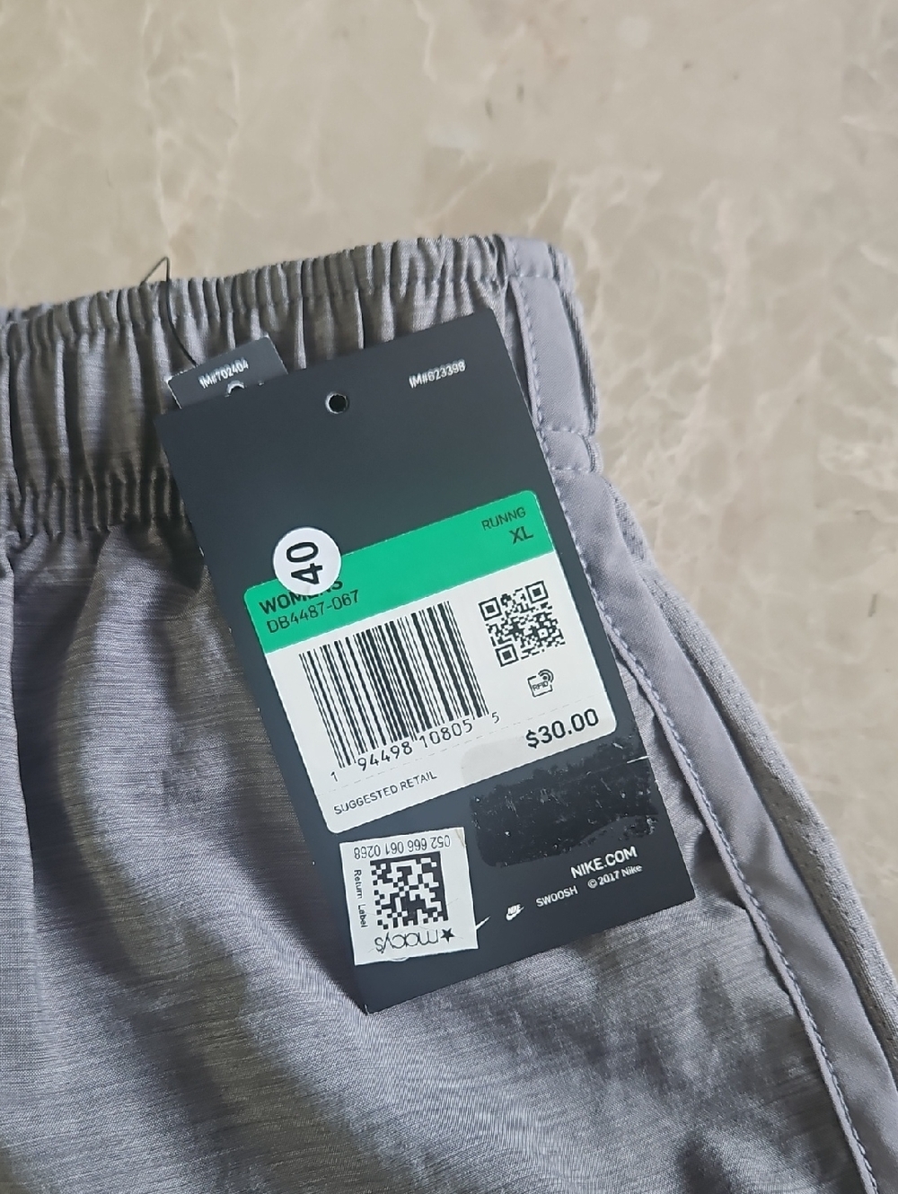 Nike Light Gray Womens Dry Fit Shorts Size Xl - Picture 3 of 9